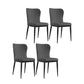 Contemporary Solid Back Dining Side Chairs Leather Dining Side Chair for Kitchen Grey 4 Piece Set Clearhalo ' kitchen&dining_furn' 'Dining Chairs' 'Dining Tables & Seating' 'dining_chair' 'furn' 'furn_dining_chair' 'Furniture' 'furniture_dining_chair' 'Kitchen & Dining Furniture' 'kitchen' 4458349