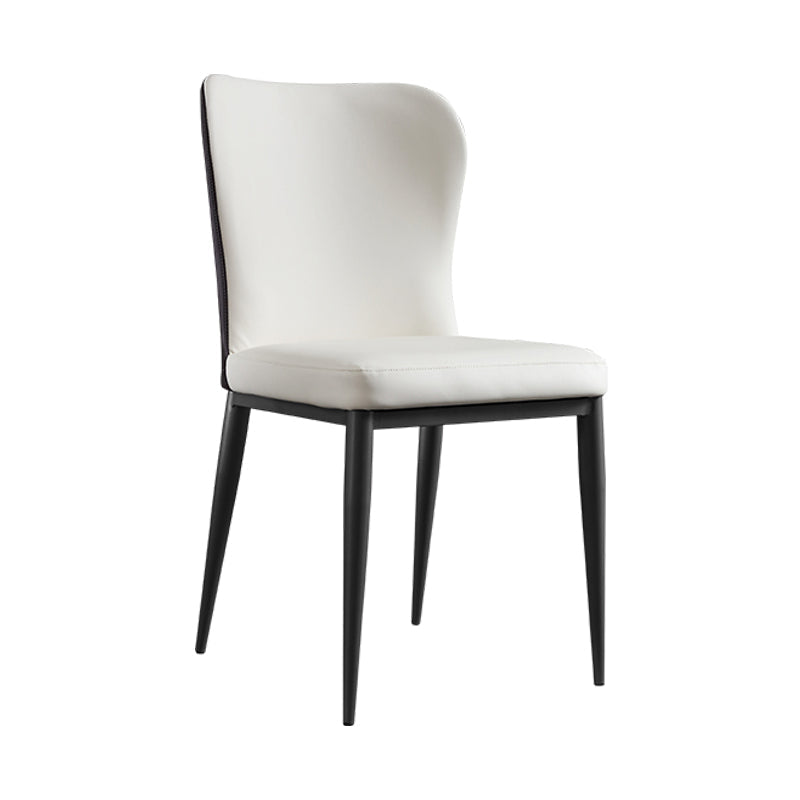 Contemporary Solid Back Dining Side Chairs Leather Dining Side Chair for Kitchen White 1 Piece Clearhalo ' kitchen&dining_furn' 'Dining Chairs' 'Dining Tables & Seating' 'dining_chair' 'furn' 'furn_dining_chair' 'Furniture' 'furniture_dining_chair' 'Kitchen & Dining Furniture' 'kitchen' 4458356