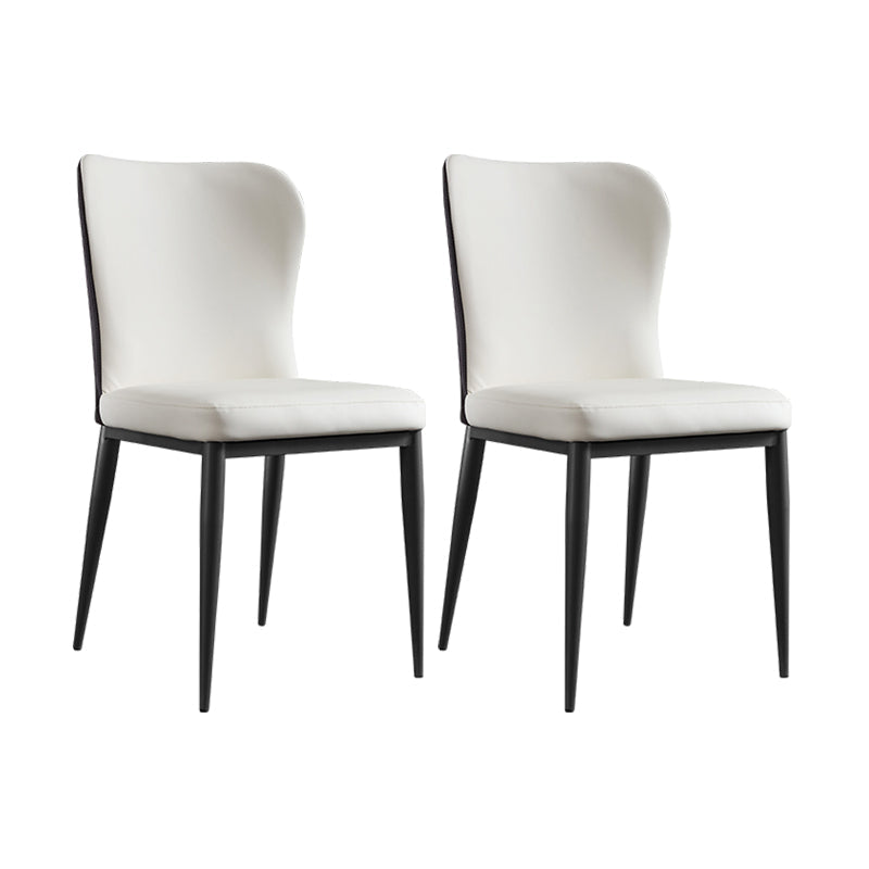 Contemporary Solid Back Dining Side Chairs Leather Dining Side Chair for Kitchen White 2 Piece Set Clearhalo ' kitchen&dining_furn' 'Dining Chairs' 'Dining Tables & Seating' 'dining_chair' 'furn' 'furn_dining_chair' 'Furniture' 'furniture_dining_chair' 'Kitchen & Dining Furniture' 'kitchen' 4458358
