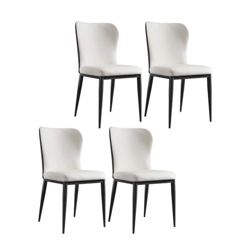 Contemporary Solid Back Dining Side Chairs Leather Dining Side Chair for Kitchen White 4 Piece Set Clearhalo ' kitchen&dining_furn' 'Dining Chairs' 'Dining Tables & Seating' 'dining_chair' 'furn' 'furn_dining_chair' 'Furniture' 'furniture_dining_chair' 'Kitchen & Dining Furniture' 'kitchen' 4458361
