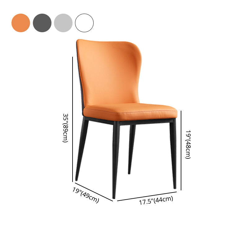 Contemporary Solid Back Dining Side Chairs Leather Dining Side Chair for Kitchen Clearhalo ' kitchen&dining_furn' 'Dining Chairs' 'Dining Tables & Seating' 'dining_chair' 'furn' 'furn_dining_chair' 'Furniture' 'furniture_dining_chair' 'Kitchen & Dining Furniture' 'kitchen' 4458368