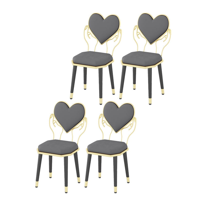 Scandinavian Style Open Back Dining Side Chair Polyurethane Dining Chairs Grey 4 Piece Set Clearhalo ' kitchen&dining_furn' 'Dining Chairs' 'Dining Tables & Seating' 'dining_chair' 'furn' 'furn_dining_chair' 'Furniture' 'furniture_dining_chair' 'Kitchen & Dining Furniture' 'kitchen' 4458373