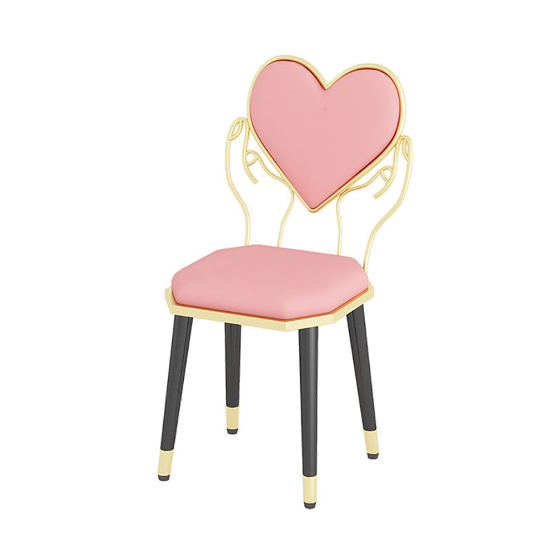 Scandinavian Style Open Back Dining Side Chair Polyurethane Dining Chairs Pink 1 Piece Clearhalo ' kitchen&dining_furn' 'Dining Chairs' 'Dining Tables & Seating' 'dining_chair' 'furn' 'furn_dining_chair' 'Furniture' 'furniture_dining_chair' 'Kitchen & Dining Furniture' 'kitchen' 4458375