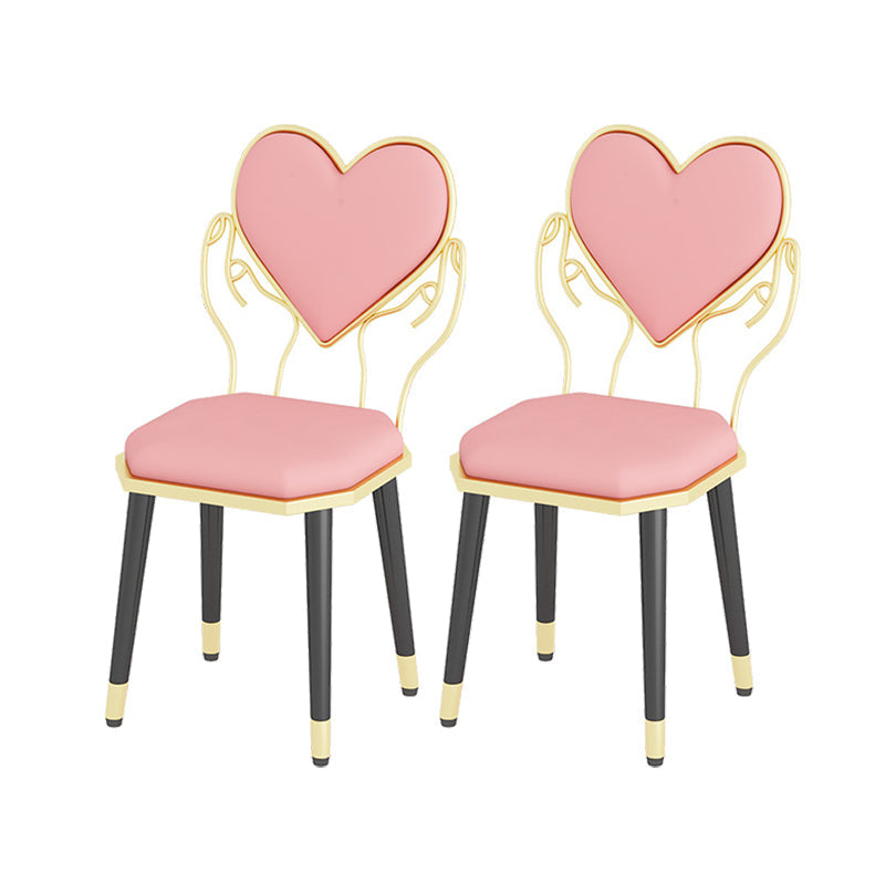 Scandinavian Style Open Back Dining Side Chair Polyurethane Dining Chairs Pink 2 Piece Set Clearhalo ' kitchen&dining_furn' 'Dining Chairs' 'Dining Tables & Seating' 'dining_chair' 'furn' 'furn_dining_chair' 'Furniture' 'furniture_dining_chair' 'Kitchen & Dining Furniture' 'kitchen' 4458377