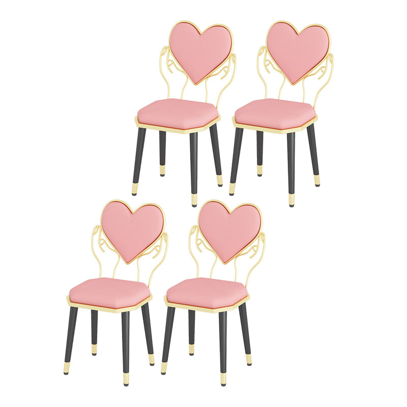 Scandinavian Style Open Back Dining Side Chair Polyurethane Dining Chairs Pink 4 Piece Set Clearhalo ' kitchen&dining_furn' 'Dining Chairs' 'Dining Tables & Seating' 'dining_chair' 'furn' 'furn_dining_chair' 'Furniture' 'furniture_dining_chair' 'Kitchen & Dining Furniture' 'kitchen' 4458379