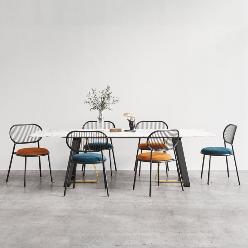 Glam Style Kitchen Metal Dining Chair Open Back Dining Armless Side Chairs Clearhalo ' kitchen&dining_furn' 'Dining Chairs' 'Dining Tables & Seating' 'dining_chair' 'furn' 'furn_dining_chair' 'Furniture' 'furniture_dining_chair' 'Kitchen & Dining Furniture' 'kitchen' 4458390