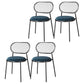 Glam Style Kitchen Metal Dining Chair Open Back Dining Armless Side Chairs Royal Blue 4 Piece Set Black Clearhalo ' kitchen&dining_furn' 'Dining Chairs' 'Dining Tables & Seating' 'dining_chair' 'furn' 'furn_dining_chair' 'Furniture' 'furniture_dining_chair' 'Kitchen & Dining Furniture' 'kitchen' 4458393