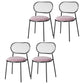 Glam Style Kitchen Metal Dining Chair Open Back Dining Armless Side Chairs Pink 4 Piece Set Black Clearhalo ' kitchen&dining_furn' 'Dining Chairs' 'Dining Tables & Seating' 'dining_chair' 'furn' 'furn_dining_chair' 'Furniture' 'furniture_dining_chair' 'Kitchen & Dining Furniture' 'kitchen' 4458396