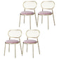 Glam Style Kitchen Metal Dining Chair Open Back Dining Armless Side Chairs Pink 4 Piece Set Brass Gold Clearhalo ' kitchen&dining_furn' 'Dining Chairs' 'Dining Tables & Seating' 'dining_chair' 'furn' 'furn_dining_chair' 'Furniture' 'furniture_dining_chair' 'Kitchen & Dining Furniture' 'kitchen' 4458398