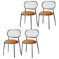 Glam Style Kitchen Metal Dining Chair Open Back Dining Armless Side Chairs Orange 4 Piece Set Black Clearhalo ' kitchen&dining_furn' 'Dining Chairs' 'Dining Tables & Seating' 'dining_chair' 'furn' 'furn_dining_chair' 'Furniture' 'furniture_dining_chair' 'Kitchen & Dining Furniture' 'kitchen' 4458400