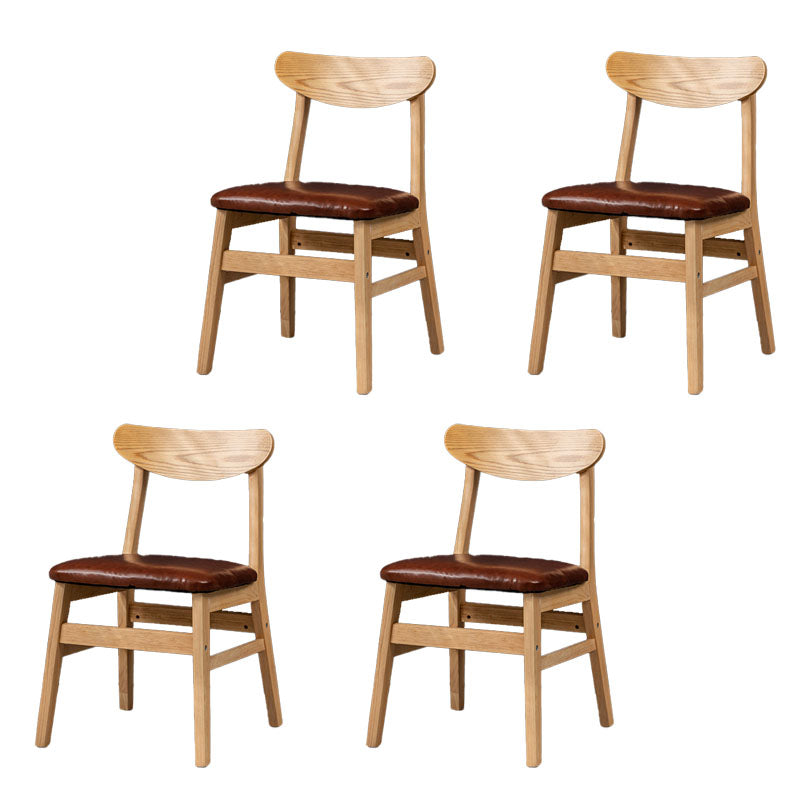 Scandinavian Upholstered Home Side Chair Open Back Natural Dining Chair Dark Coffee 4 Piece Set Clearhalo ' kitchen&dining_furn' 'Dining Chairs' 'Dining Tables & Seating' 'dining_chair' 'furn' 'furn_dining_chair' 'Furniture' 'furniture_dining_chair' 'Kitchen & Dining Furniture' 'kitchen' 4458409