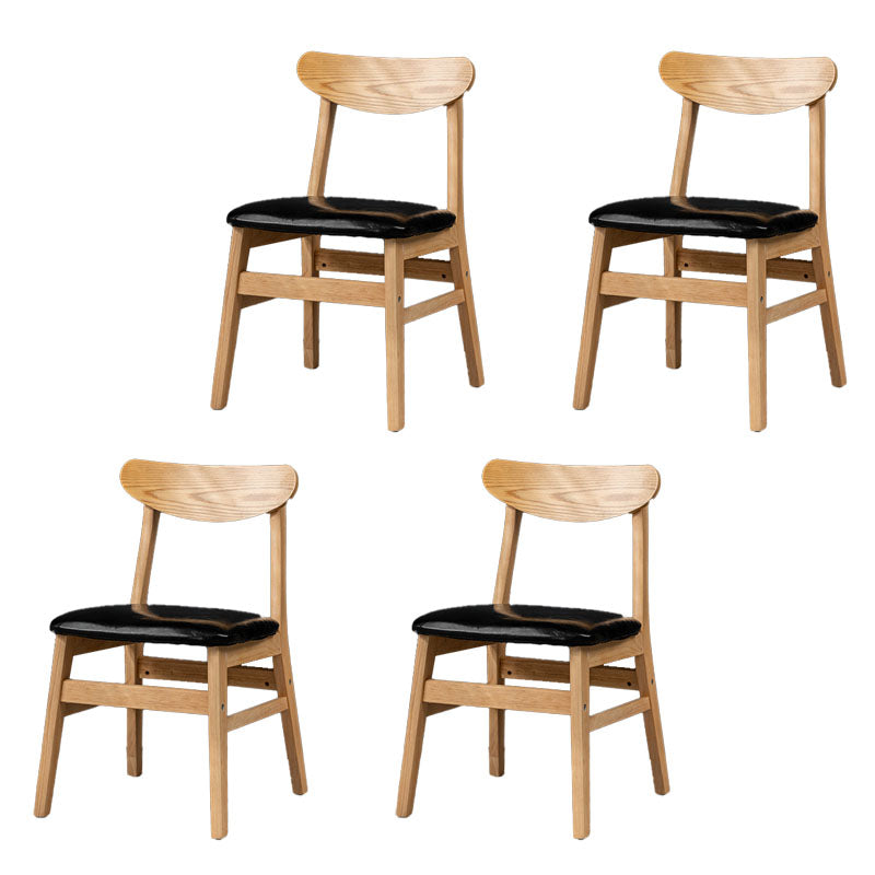 Scandinavian Upholstered Home Side Chair Open Back Natural Dining Chair Black 4 Piece Set Clearhalo ' kitchen&dining_furn' 'Dining Chairs' 'Dining Tables & Seating' 'dining_chair' 'furn' 'furn_dining_chair' 'Furniture' 'furniture_dining_chair' 'Kitchen & Dining Furniture' 'kitchen' 4458413