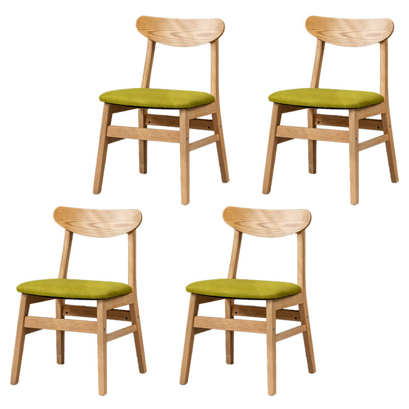 Scandinavian Upholstered Home Side Chair Open Back Natural Dining Chair Green 4 Piece Set Clearhalo ' kitchen&dining_furn' 'Dining Chairs' 'Dining Tables & Seating' 'dining_chair' 'furn' 'furn_dining_chair' 'Furniture' 'furniture_dining_chair' 'Kitchen & Dining Furniture' 'kitchen' 4458414