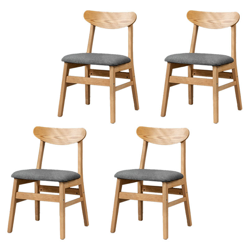 Scandinavian Upholstered Home Side Chair Open Back Natural Dining Chair Grey 4 Piece Set Clearhalo ' kitchen&dining_furn' 'Dining Chairs' 'Dining Tables & Seating' 'dining_chair' 'furn' 'furn_dining_chair' 'Furniture' 'furniture_dining_chair' 'Kitchen & Dining Furniture' 'kitchen' 4458416