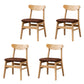 Scandinavian Upholstered Home Side Chair Open Back Natural Dining Chair Coffee 4 Piece Set Clearhalo ' kitchen&dining_furn' 'Dining Chairs' 'Dining Tables & Seating' 'dining_chair' 'furn' 'furn_dining_chair' 'Furniture' 'furniture_dining_chair' 'Kitchen & Dining Furniture' 'kitchen' 4458418