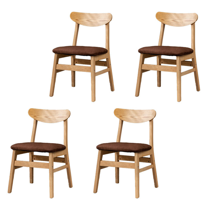 Scandinavian Upholstered Home Side Chair Open Back Natural Dining Chair Coffee 4 Piece Set Clearhalo ' kitchen&dining_furn' 'Dining Chairs' 'Dining Tables & Seating' 'dining_chair' 'furn' 'furn_dining_chair' 'Furniture' 'furniture_dining_chair' 'Kitchen & Dining Furniture' 'kitchen' 4458418