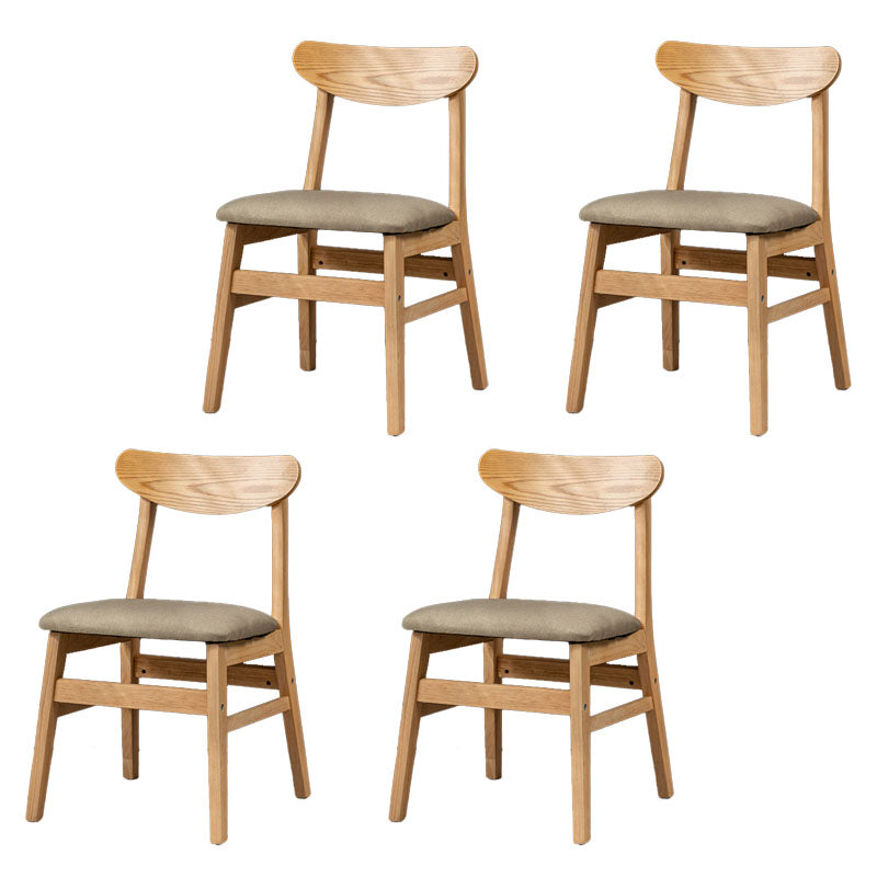 Scandinavian Upholstered Home Side Chair Open Back Natural Dining Chair Beige 4 Piece Set Clearhalo ' kitchen&dining_furn' 'Dining Chairs' 'Dining Tables & Seating' 'dining_chair' 'furn' 'furn_dining_chair' 'Furniture' 'furniture_dining_chair' 'Kitchen & Dining Furniture' 'kitchen' 4458420