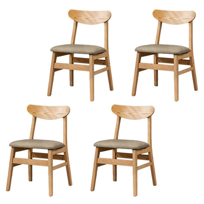 Scandinavian Upholstered Home Side Chair Open Back Natural Dining Chair Beige 4 Piece Set Clearhalo ' kitchen&dining_furn' 'Dining Chairs' 'Dining Tables & Seating' 'dining_chair' 'furn' 'furn_dining_chair' 'Furniture' 'furniture_dining_chair' 'Kitchen & Dining Furniture' 'kitchen' 4458420
