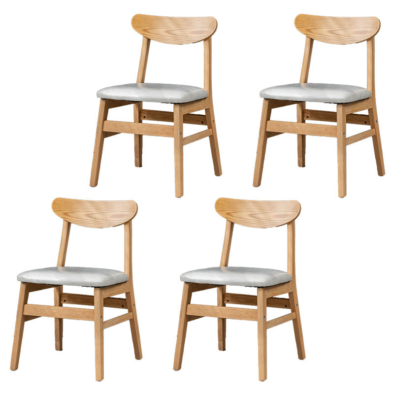 Scandinavian Upholstered Home Side Chair Open Back Natural Dining Chair White 4 Piece Set Clearhalo ' kitchen&dining_furn' 'Dining Chairs' 'Dining Tables & Seating' 'dining_chair' 'furn' 'furn_dining_chair' 'Furniture' 'furniture_dining_chair' 'Kitchen & Dining Furniture' 'kitchen' 4458422