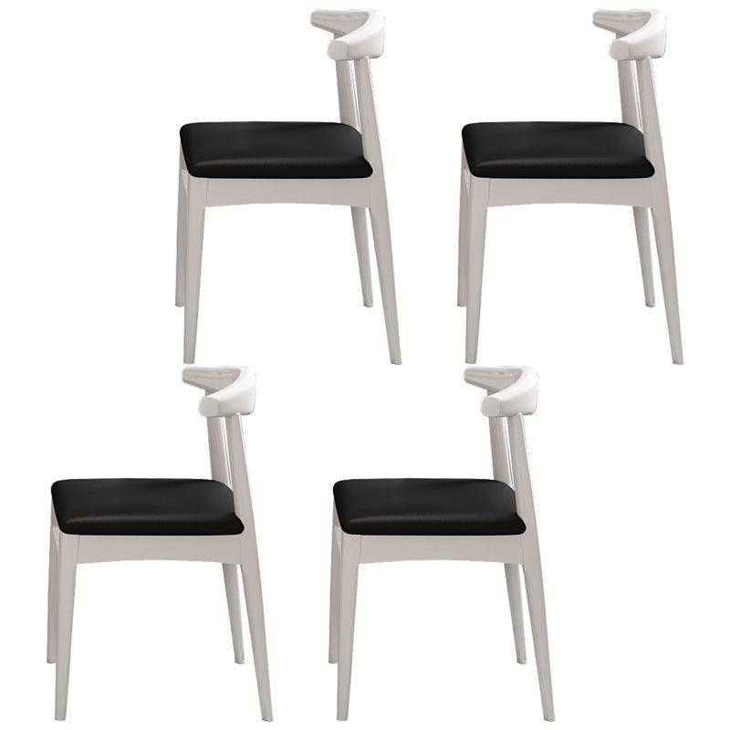 Scandinavian Upholstered Home Side Chair Natural Open Back Dining Chair White Set of 4 Clearhalo ' kitchen&dining_furn' 'Dining Chairs' 'Dining Tables & Seating' 'dining_chair' 'Furniture' 'furniture_dining_chair' 'Kitchen & Dining Furniture' 'kitchen' 4458433