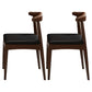 Scandinavian Upholstered Home Side Chair Natural Open Back Dining Chair Walnut Set of 2 Clearhalo ' kitchen&dining_furn' 'Dining Chairs' 'Dining Tables & Seating' 'dining_chair' 'Furniture' 'furniture_dining_chair' 'Kitchen & Dining Furniture' 'kitchen' 4458443
