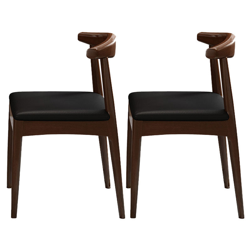 Scandinavian Upholstered Home Side Chair Natural Open Back Dining Chair Walnut Set of 2 Clearhalo ' kitchen&dining_furn' 'Dining Chairs' 'Dining Tables & Seating' 'dining_chair' 'Furniture' 'furniture_dining_chair' 'Kitchen & Dining Furniture' 'kitchen' 4458443