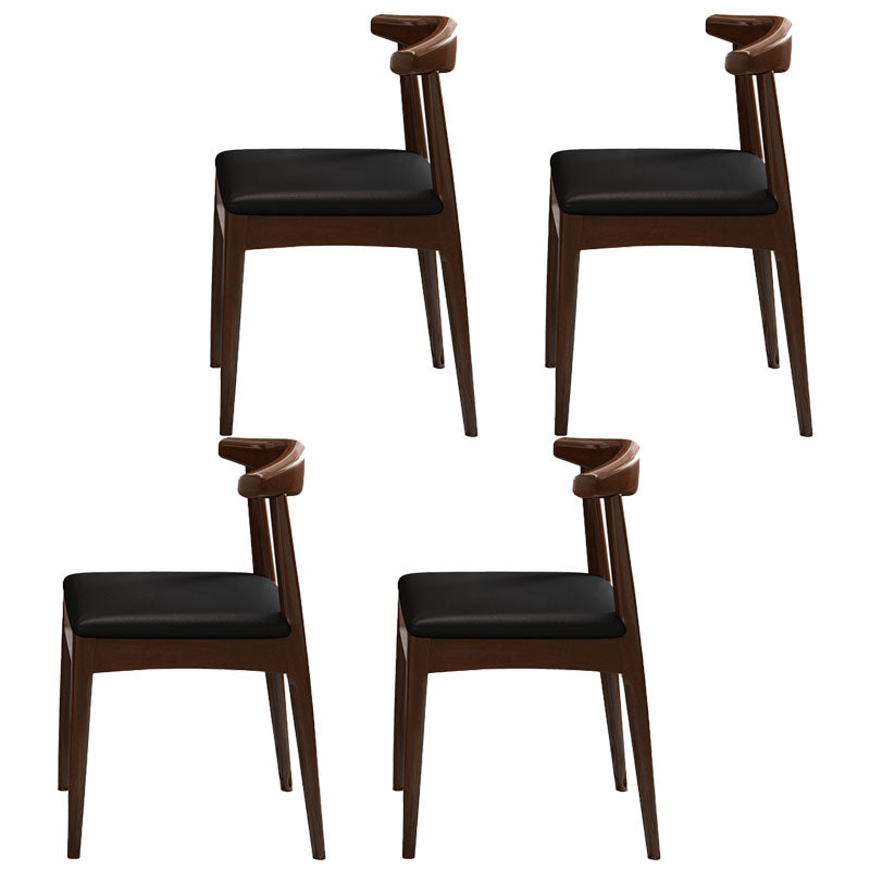 Scandinavian Upholstered Home Side Chair Natural Open Back Dining Chair Walnut Set of 4 Clearhalo ' kitchen&dining_furn' 'Dining Chairs' 'Dining Tables & Seating' 'dining_chair' 'Furniture' 'furniture_dining_chair' 'Kitchen & Dining Furniture' 'kitchen' 4458445