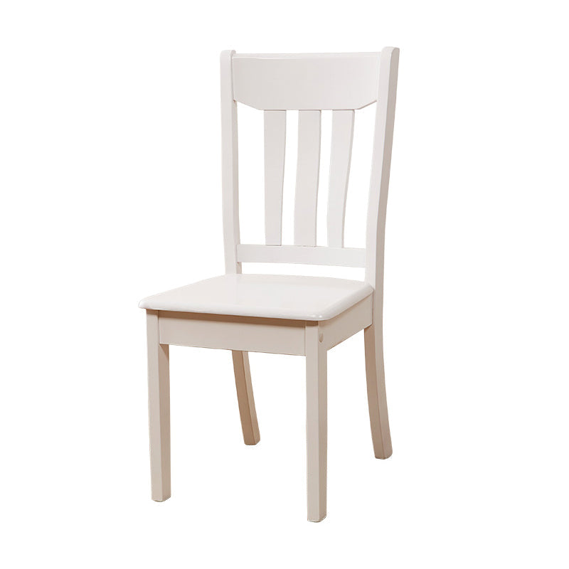 Contemporary Design Dining Chairs Slat Back Wood Side Dining Chairs White 1 Piece Clearhalo ' kitchen&dining_furn' 'Dining Chairs' 'Dining Tables & Seating' 'dining_chair' 'furn' 'furn_dining_chair' 'Furniture' 'furniture_dining_chair' 'Kitchen & Dining Furniture' 'kitchen' 4458452