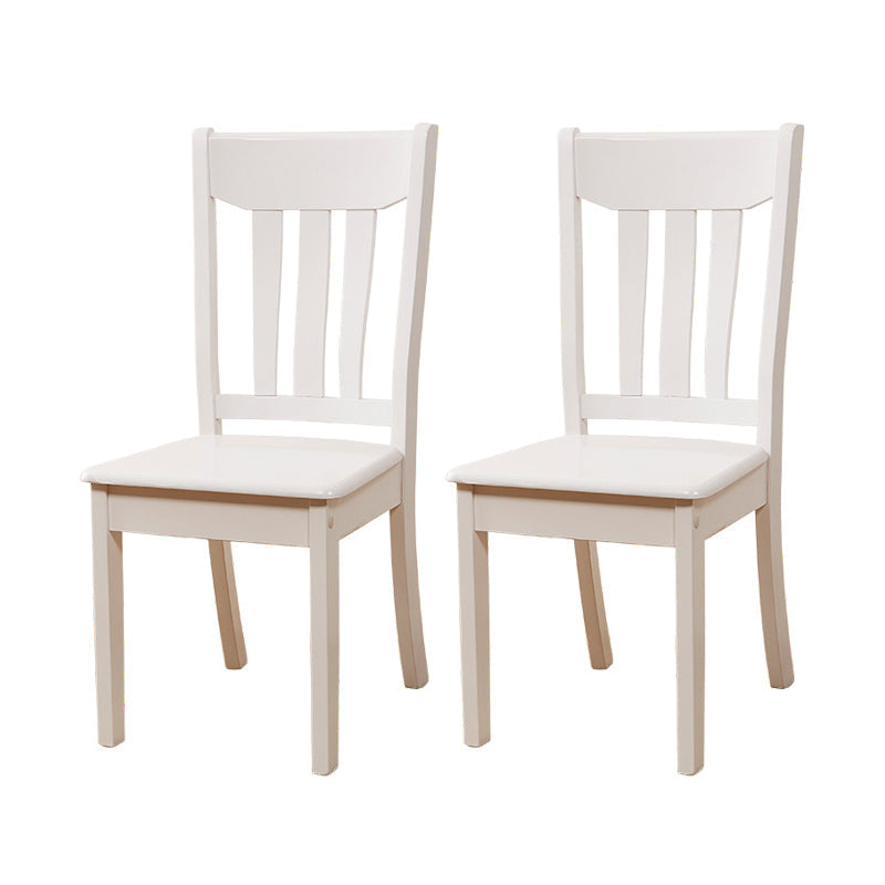 Contemporary Design Dining Chairs Slat Back Wood Side Dining Chairs White 2 Piece Set Clearhalo ' kitchen&dining_furn' 'Dining Chairs' 'Dining Tables & Seating' 'dining_chair' 'furn' 'furn_dining_chair' 'Furniture' 'furniture_dining_chair' 'Kitchen & Dining Furniture' 'kitchen' 4458453