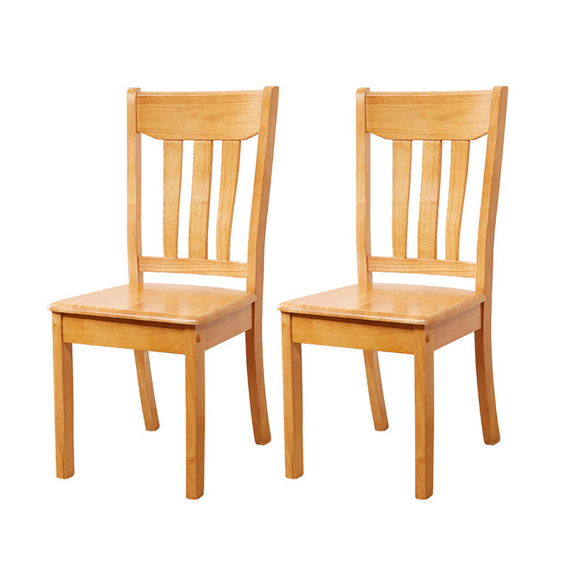 Contemporary Design Dining Chairs Slat Back Wood Side Dining Chairs Light Brown 2 Piece Set Clearhalo ' kitchen&dining_furn' 'Dining Chairs' 'Dining Tables & Seating' 'dining_chair' 'furn' 'furn_dining_chair' 'Furniture' 'furniture_dining_chair' 'Kitchen & Dining Furniture' 'kitchen' 4458459