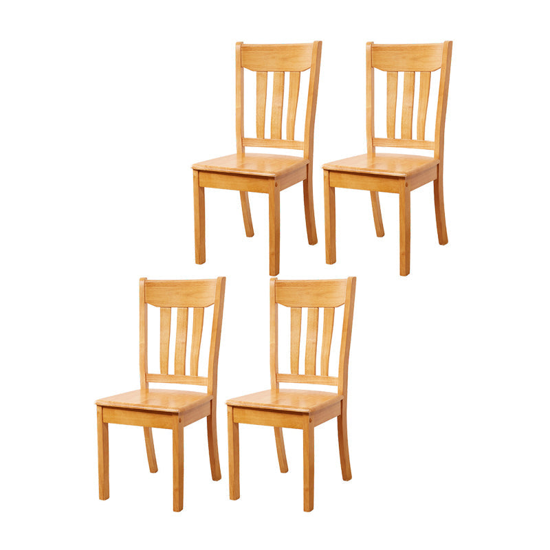 Contemporary Design Dining Chairs Slat Back Wood Side Dining Chairs Light Brown 4 Piece Set Clearhalo ' kitchen&dining_furn' 'Dining Chairs' 'Dining Tables & Seating' 'dining_chair' 'furn' 'furn_dining_chair' 'Furniture' 'furniture_dining_chair' 'Kitchen & Dining Furniture' 'kitchen' 4458462