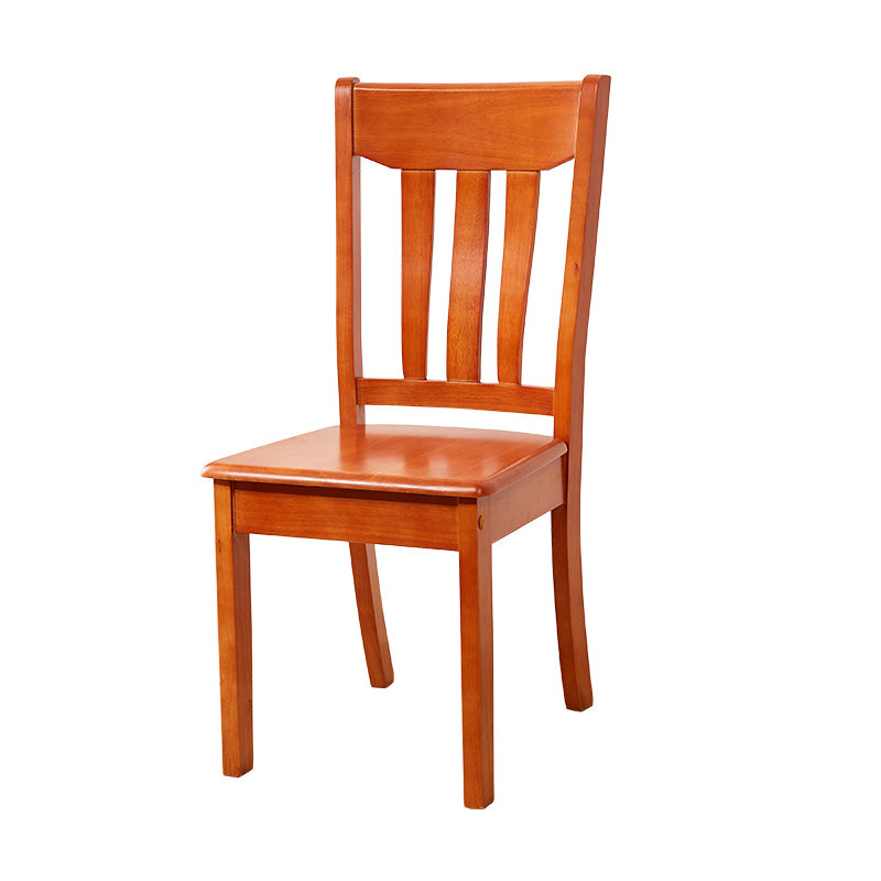 Contemporary Design Dining Chairs Slat Back Wood Side Dining Chairs Red Brown 1 Piece Clearhalo ' kitchen&dining_furn' 'Dining Chairs' 'Dining Tables & Seating' 'dining_chair' 'furn' 'furn_dining_chair' 'Furniture' 'furniture_dining_chair' 'Kitchen & Dining Furniture' 'kitchen' 4458463