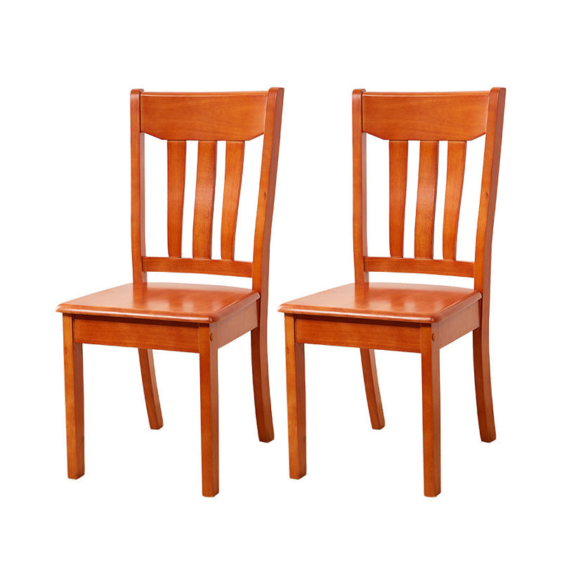 Contemporary Design Dining Chairs Slat Back Wood Side Dining Chairs Red Brown 2 Piece Set Clearhalo ' kitchen&dining_furn' 'Dining Chairs' 'Dining Tables & Seating' 'dining_chair' 'furn' 'furn_dining_chair' 'Furniture' 'furniture_dining_chair' 'Kitchen & Dining Furniture' 'kitchen' 4458464