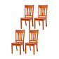 Contemporary Design Dining Chairs Slat Back Wood Side Dining Chairs Red Brown 4 Piece Set Clearhalo ' kitchen&dining_furn' 'Dining Chairs' 'Dining Tables & Seating' 'dining_chair' 'furn' 'furn_dining_chair' 'Furniture' 'furniture_dining_chair' 'Kitchen & Dining Furniture' 'kitchen' 4458465