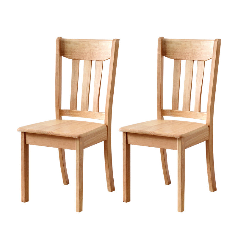Contemporary Design Dining Chairs Slat Back Wood Side Dining Chairs Natural 2 Piece Set Clearhalo ' kitchen&dining_furn' 'Dining Chairs' 'Dining Tables & Seating' 'dining_chair' 'furn' 'furn_dining_chair' 'Furniture' 'furniture_dining_chair' 'Kitchen & Dining Furniture' 'kitchen' 4458467