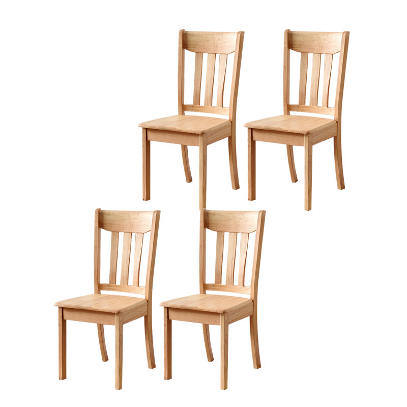 Contemporary Design Dining Chairs Slat Back Wood Side Dining Chairs Natural 4 Piece Set Clearhalo ' kitchen&dining_furn' 'Dining Chairs' 'Dining Tables & Seating' 'dining_chair' 'furn' 'furn_dining_chair' 'Furniture' 'furniture_dining_chair' 'Kitchen & Dining Furniture' 'kitchen' 4458468
