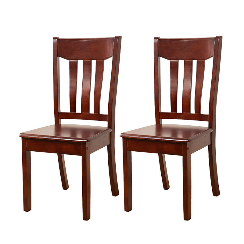 Contemporary Design Dining Chairs Slat Back Wood Side Dining Chairs Walnut 2 Piece Set Clearhalo ' kitchen&dining_furn' 'Dining Chairs' 'Dining Tables & Seating' 'dining_chair' 'furn' 'furn_dining_chair' 'Furniture' 'furniture_dining_chair' 'Kitchen & Dining Furniture' 'kitchen' 4458470