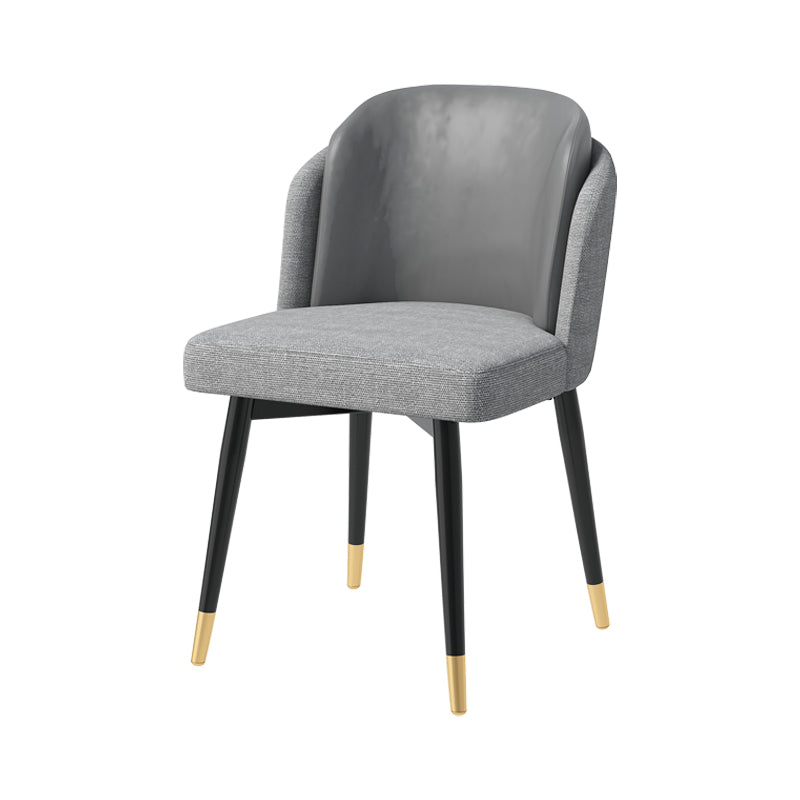 Glam Metal Dining Room Chair Upholstered Fabric Dining Side Chair for Restaurant Use Grey 1 Piece Clearhalo ' kitchen&dining_furn' 'Dining Chairs' 'Dining Tables & Seating' 'dining_chair' 'furn' 'furn_dining_chair' 'Furniture' 'furniture_dining_chair' 'Kitchen & Dining Furniture' 'kitchen' 4458474