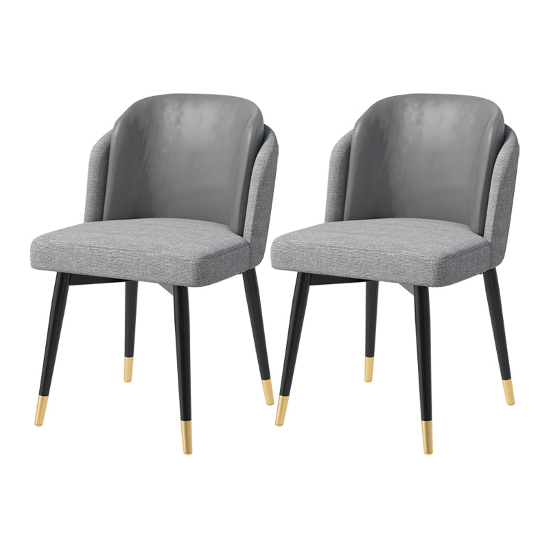 Glam Metal Dining Room Chair Upholstered Fabric Dining Side Chair for Restaurant Use Grey 2 Piece Set Clearhalo ' kitchen&dining_furn' 'Dining Chairs' 'Dining Tables & Seating' 'dining_chair' 'furn' 'furn_dining_chair' 'Furniture' 'furniture_dining_chair' 'Kitchen & Dining Furniture' 'kitchen' 4458475