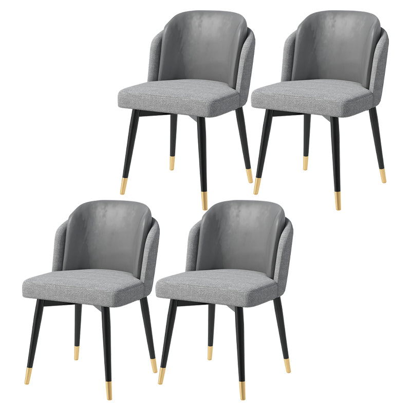 Glam Metal Dining Room Chair Upholstered Fabric Dining Side Chair for Restaurant Use Grey 4 Piece Set Clearhalo ' kitchen&dining_furn' 'Dining Chairs' 'Dining Tables & Seating' 'dining_chair' 'furn' 'furn_dining_chair' 'Furniture' 'furniture_dining_chair' 'Kitchen & Dining Furniture' 'kitchen' 4458478
