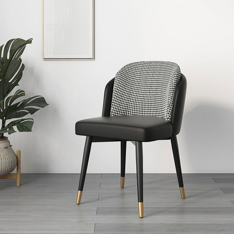 Glam Metal Dining Room Chair Upholstered Fabric Dining Side Chair for Restaurant Use Clearhalo ' kitchen&dining_furn' 'Dining Chairs' 'Dining Tables & Seating' 'dining_chair' 'furn' 'furn_dining_chair' 'Furniture' 'furniture_dining_chair' 'Kitchen & Dining Furniture' 'kitchen' 4458480