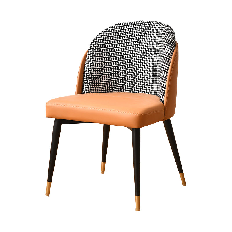 Glam Metal Dining Room Chair Upholstered Fabric Dining Side Chair for Restaurant Use Orange 1 Piece Clearhalo ' kitchen&dining_furn' 'Dining Chairs' 'Dining Tables & Seating' 'dining_chair' 'furn' 'furn_dining_chair' 'Furniture' 'furniture_dining_chair' 'Kitchen & Dining Furniture' 'kitchen' 4458486