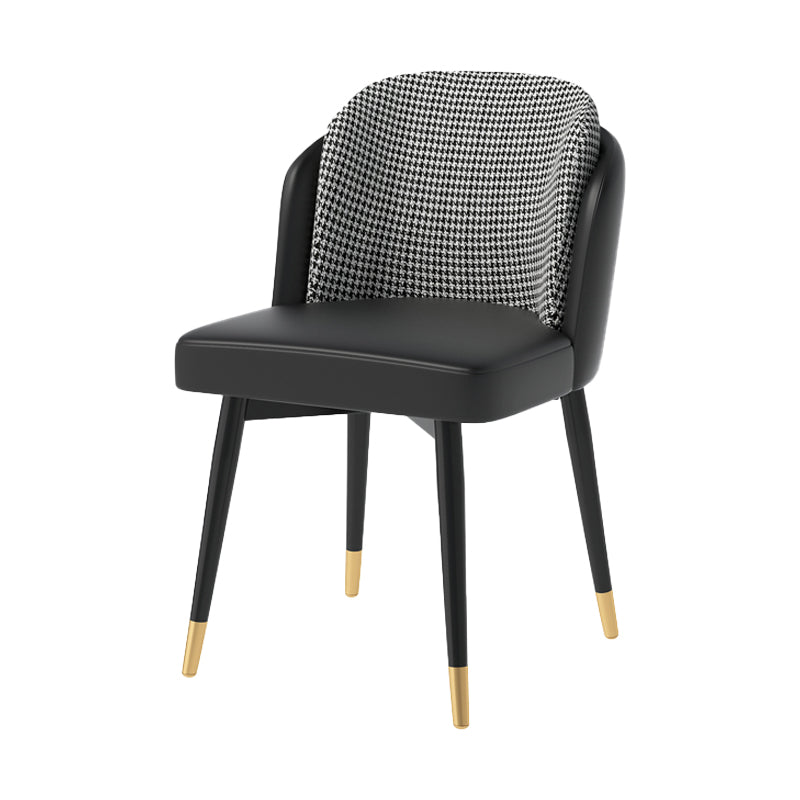 Glam Metal Dining Room Chair Upholstered Fabric Dining Side Chair for Restaurant Use Black 1 Piece Clearhalo ' kitchen&dining_furn' 'Dining Chairs' 'Dining Tables & Seating' 'dining_chair' 'furn' 'furn_dining_chair' 'Furniture' 'furniture_dining_chair' 'Kitchen & Dining Furniture' 'kitchen' 4458490