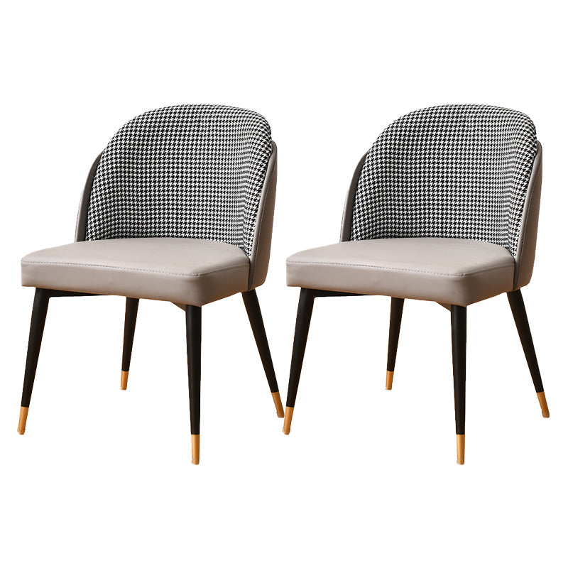 Glam Metal Dining Room Chair Upholstered Fabric Dining Side Chair for Restaurant Use Light Gray 2 Piece Set Clearhalo ' kitchen&dining_furn' 'Dining Chairs' 'Dining Tables & Seating' 'dining_chair' 'furn' 'furn_dining_chair' 'Furniture' 'furniture_dining_chair' 'Kitchen & Dining Furniture' 'kitchen' 4458494