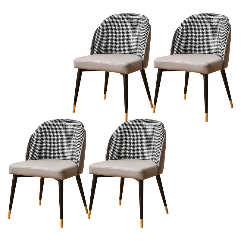 Glam Metal Dining Room Chair Upholstered Fabric Dining Side Chair for Restaurant Use Light Gray 4 Piece Set Clearhalo ' kitchen&dining_furn' 'Dining Chairs' 'Dining Tables & Seating' 'dining_chair' 'furn' 'furn_dining_chair' 'Furniture' 'furniture_dining_chair' 'Kitchen & Dining Furniture' 'kitchen' 4458495