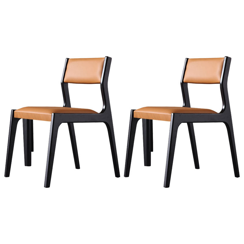 Contemporary Style Dining Wooden Chairs Kitchen Dining Armless Side Chair Orange 2 Piece Set Clearhalo ' kitchen&dining_furn' 'Dining Chairs' 'Dining Tables & Seating' 'dining_chair' 'furn' 'furn_dining_chair' 'Furniture' 'furniture_dining_chair' 'Kitchen & Dining Furniture' 'kitchen' 4458508