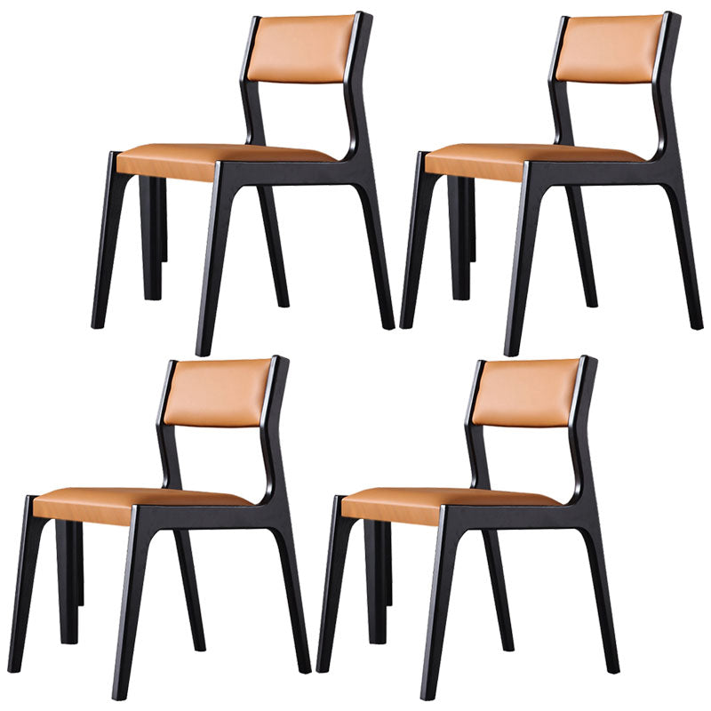 Contemporary Style Dining Wooden Chairs Kitchen Dining Armless Side Chair Orange 4 Piece Set Clearhalo ' kitchen&dining_furn' 'Dining Chairs' 'Dining Tables & Seating' 'dining_chair' 'furn' 'furn_dining_chair' 'Furniture' 'furniture_dining_chair' 'Kitchen & Dining Furniture' 'kitchen' 4458510