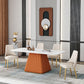Glam 1/2/5/7 Pieces Dining Set Sintered Stone Dining Furniture for Home Use 5 Pieces: Orange Table, 4 Chairs Clearhalo 'Dining Room Sets' 'Dining Tables & Seating' 'dining_room_set' 'furn' 'furn_dining_room_set' 'Furniture' 'furniture_dining_room_set' 'Kitchen & Dining Furniture' 'kitchen&dining_furn' 'kitchen' 4458520