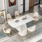 Glam 1/2/5/7 Pieces Dining Set Sintered Stone Dining Furniture for Home Use 7 Pieces: White Table, 6 Chairs Clearhalo 'Dining Room Sets' 'Dining Tables & Seating' 'dining_room_set' 'furn' 'furn_dining_room_set' 'Furniture' 'furniture_dining_room_set' 'Kitchen & Dining Furniture' 'kitchen&dining_furn' 'kitchen' 4458522