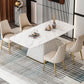 Glam 1/2/5/7 Pieces Dining Set Sintered Stone Dining Furniture for Home Use Clearhalo 'Dining Room Sets' 'Dining Tables & Seating' 'dining_room_set' 'furn' 'furn_dining_room_set' 'Furniture' 'furniture_dining_room_set' 'Kitchen & Dining Furniture' 'kitchen&dining_furn' 'kitchen' 4458526